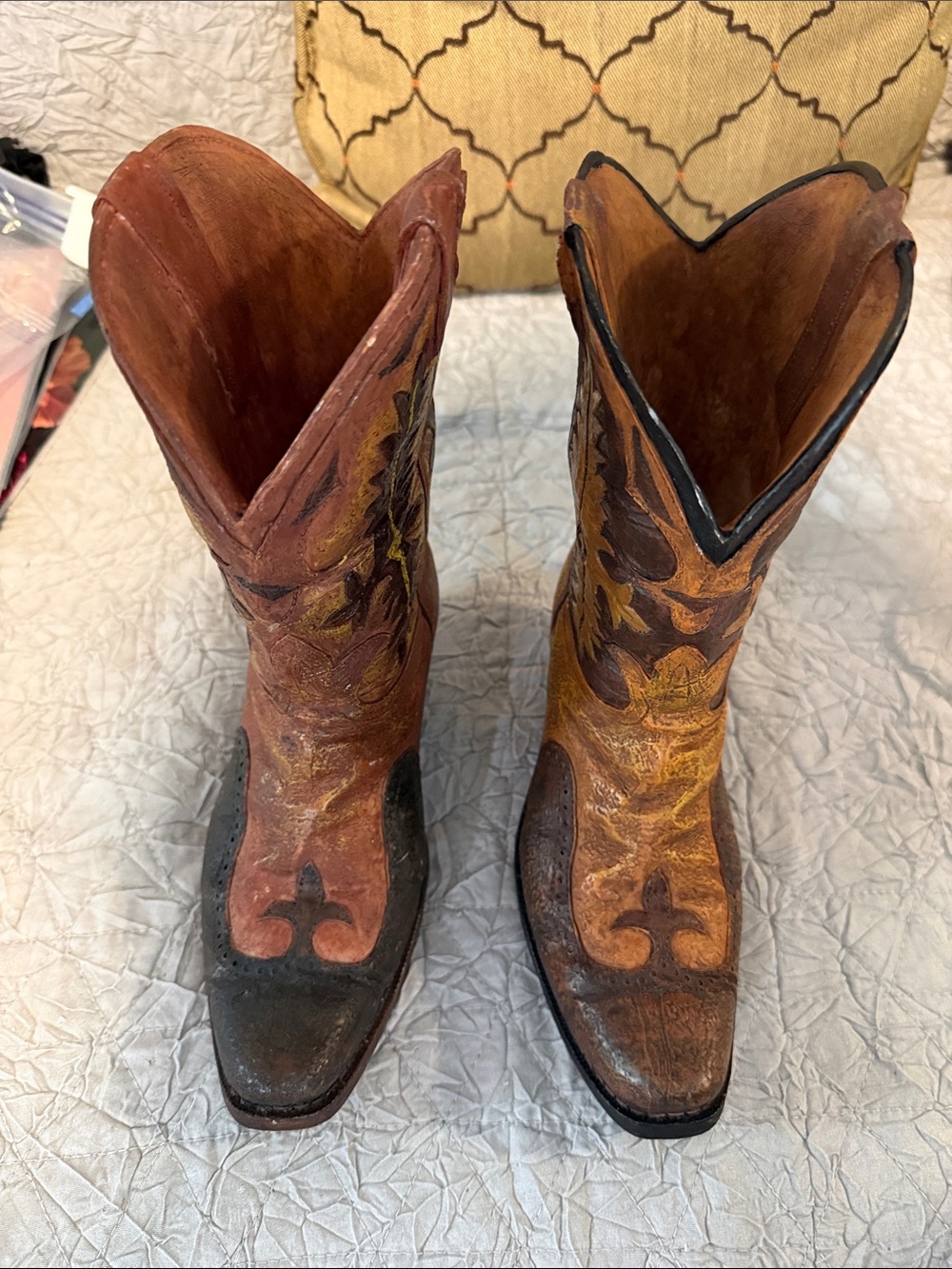Rustic Cowboy Boot Vases for western theme party, event, decor.